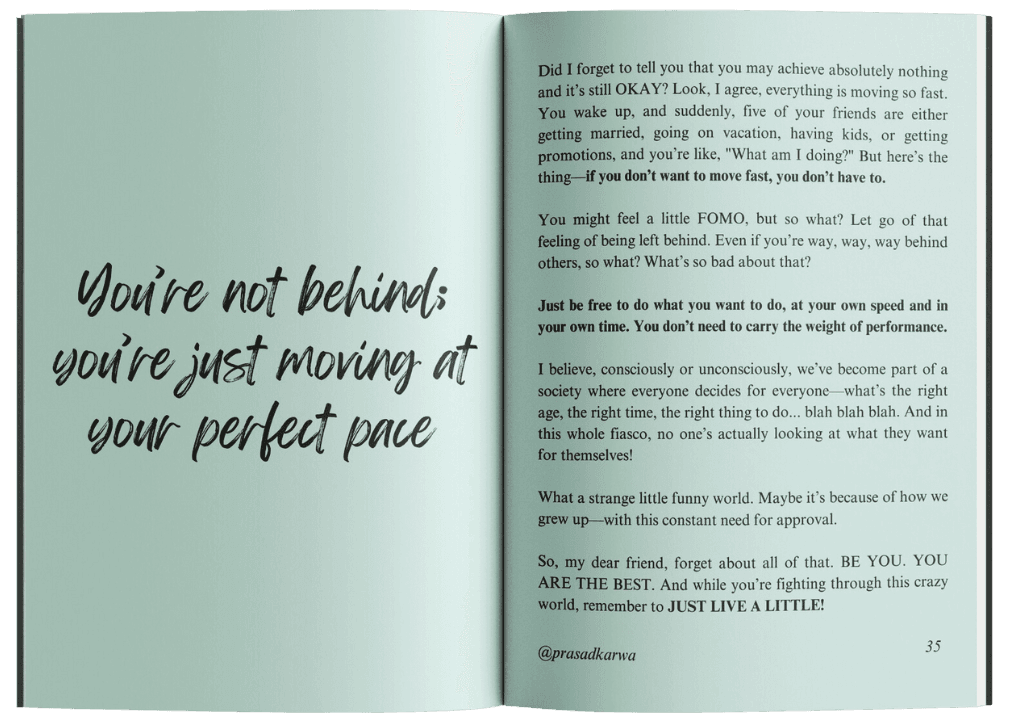 page of book Just Live A Little